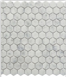 Roca Rockart 1" Hexagon Carrara 12 x 12 Marble Mosaic